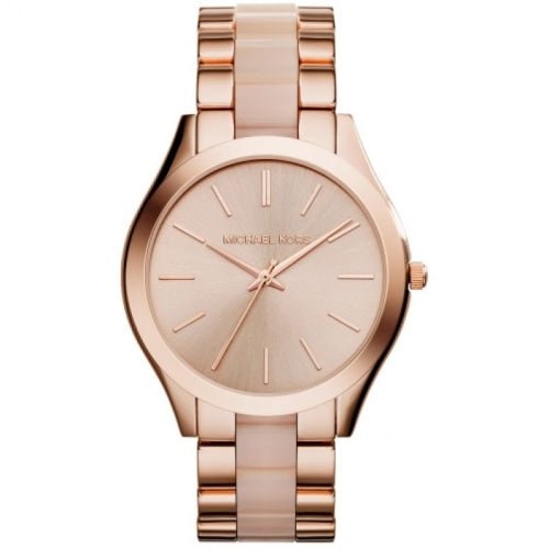 Michael Kors Ladies Slim Runway Rose Gold/Pink Watch - MK4294